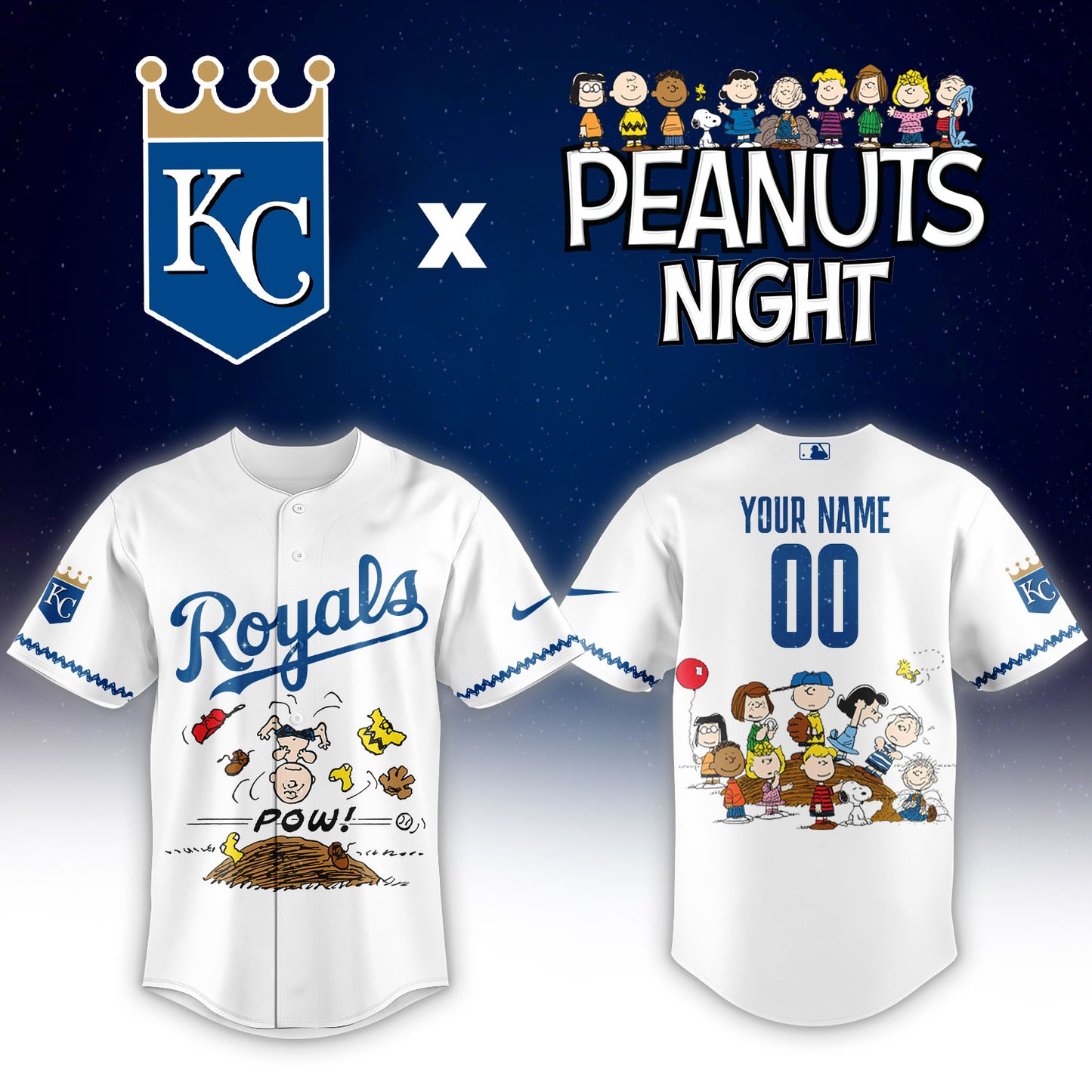 Baseball x Peanuts Night Limited Custom Jersey