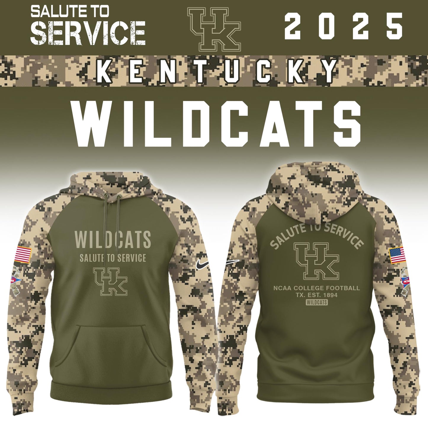 Kentucky Wildcats Salute To Service Limited Hoodie and Cap 2025 Collection