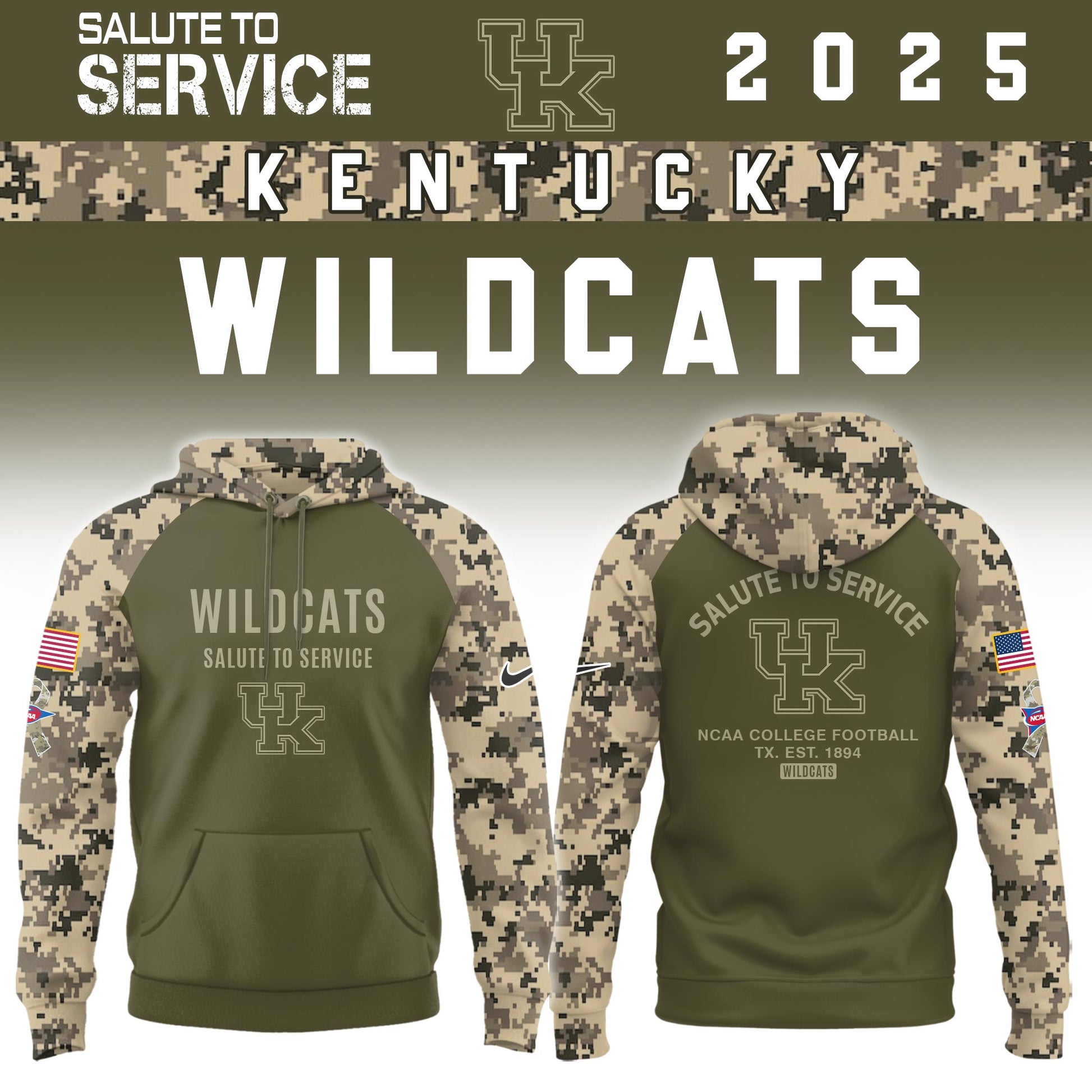 Kentucky Wildcats Salute To Service Limited Hoodie and Cap 2025 Collection