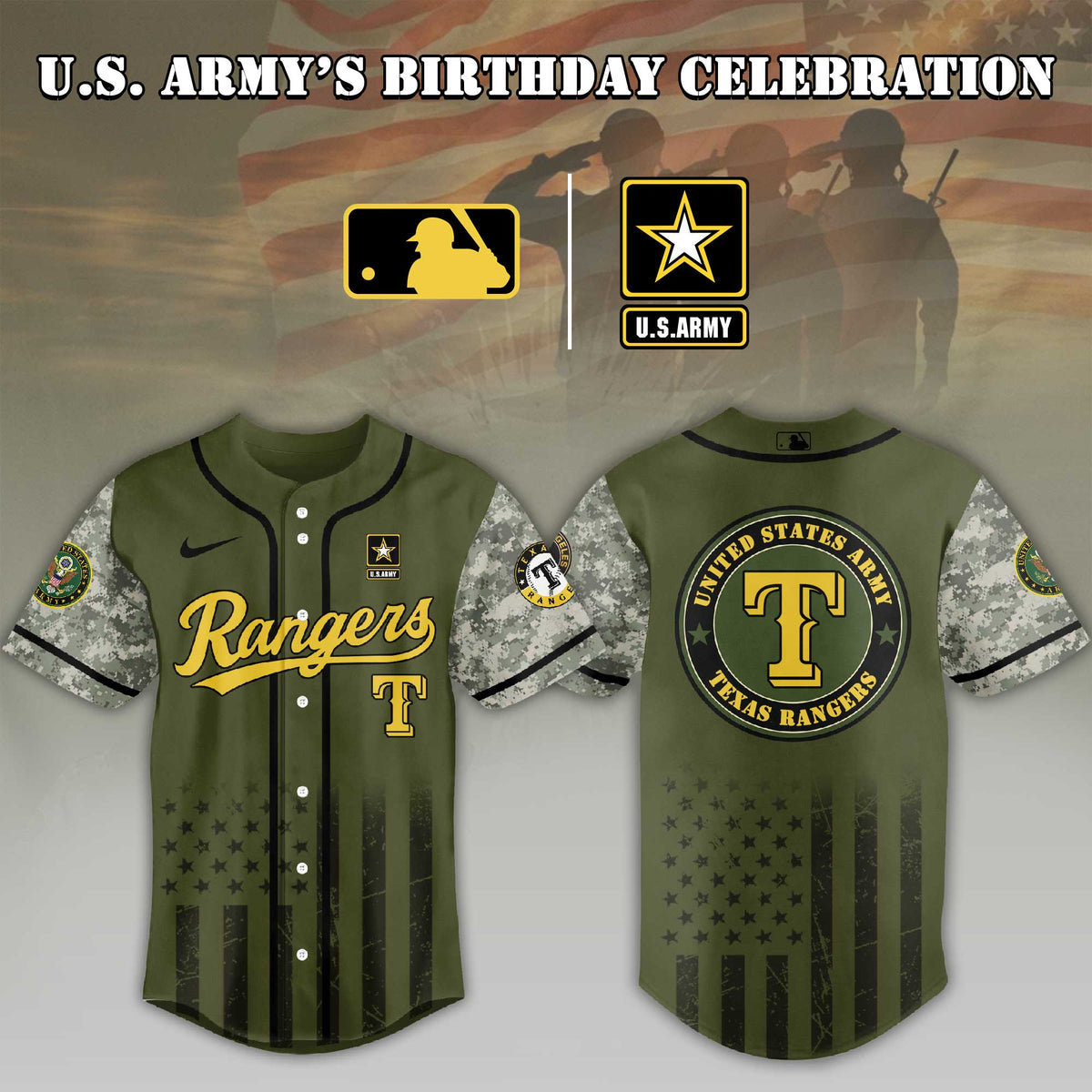 Baseball U.s. Army Birthday Baseball Jersey Shirt Collection