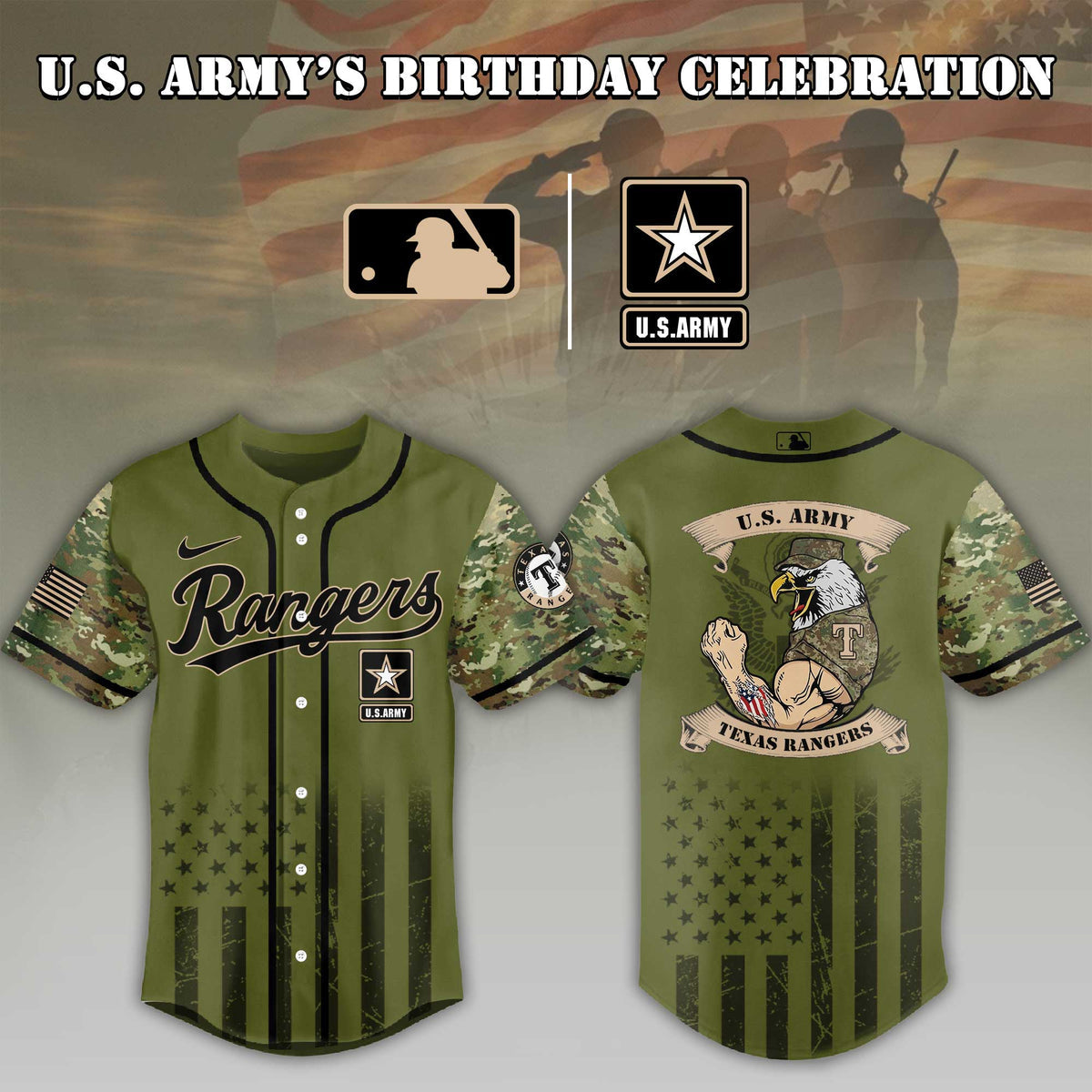 Baseball Team U.s. Army Birthday Baseball Jersey Shirt Collection