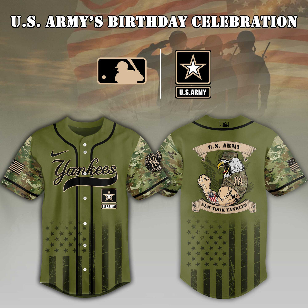 Baseball Team U.s. Army Birthday Baseball Jersey Shirt Collection