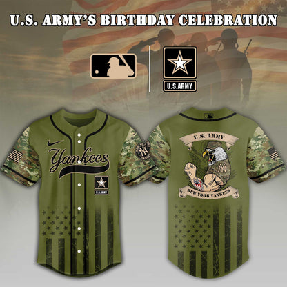 Baseball Team U.s. Army Birthday Baseball Jersey Shirt Collection