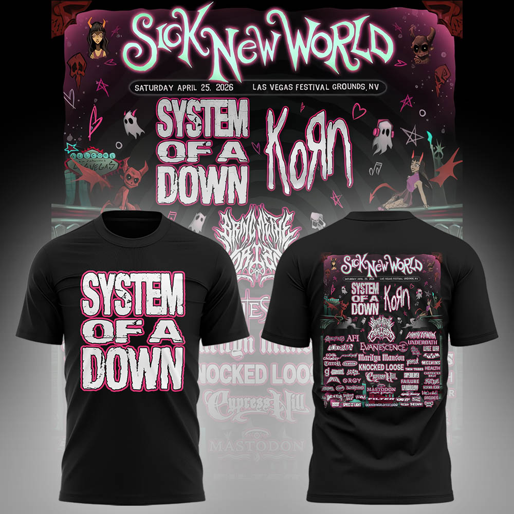Limited Edition SOAD Tour 2026 SICK NEW WORLD Tshirt