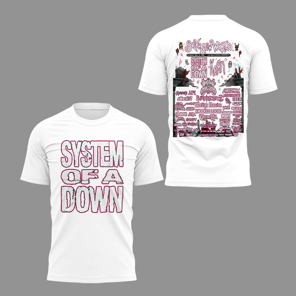 Limited Edition SOAD Tour 2026 SICK NEW WORLD Tshirt