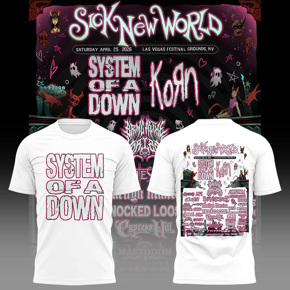 Limited Edition SOAD Tour 2026 SICK NEW WORLD Tshirt