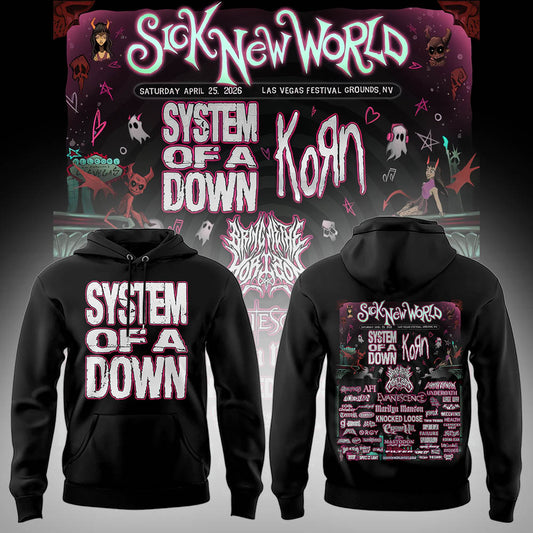 Limited Edition SOAD Tour 2026 SICK NEW WORLD Hoodie