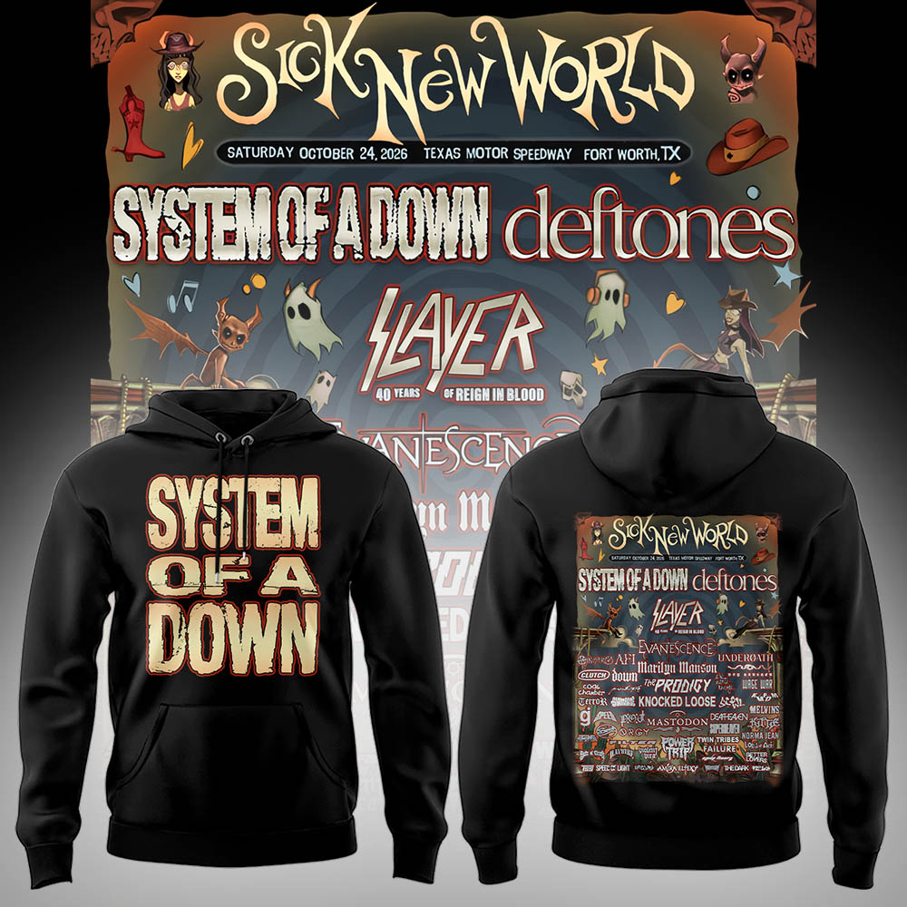 Limited Edition SOAD Tour 2026 SICK NEW WORLD Hoodie