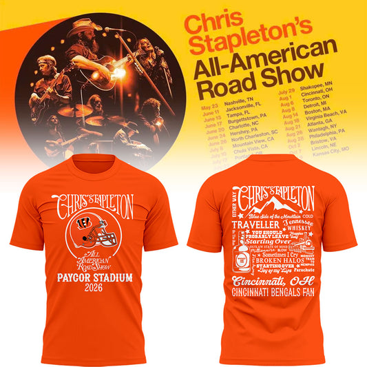 Limited Edition Cincinnati Bengals x Chris Stapleton “All-American Road Show” Tshirt