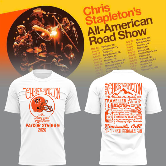 Limited Edition Cincinnati Bengals x Chris Stapleton “All-American Road Show” Tshirt