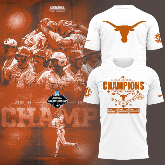 Limited Edition Texas Baseball AUSTIN REGIONAL CHAMPS 🏆 Tshirt