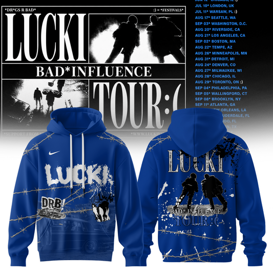 Deep Blue Barbed Tour Hoodie