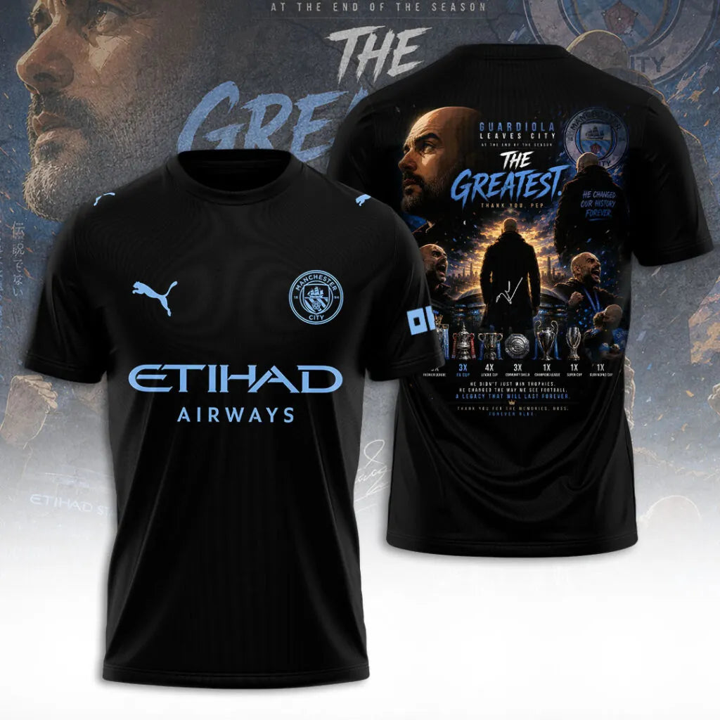 Limited Edition Manchester City Says Goodbye Pep Guardiola Shirt