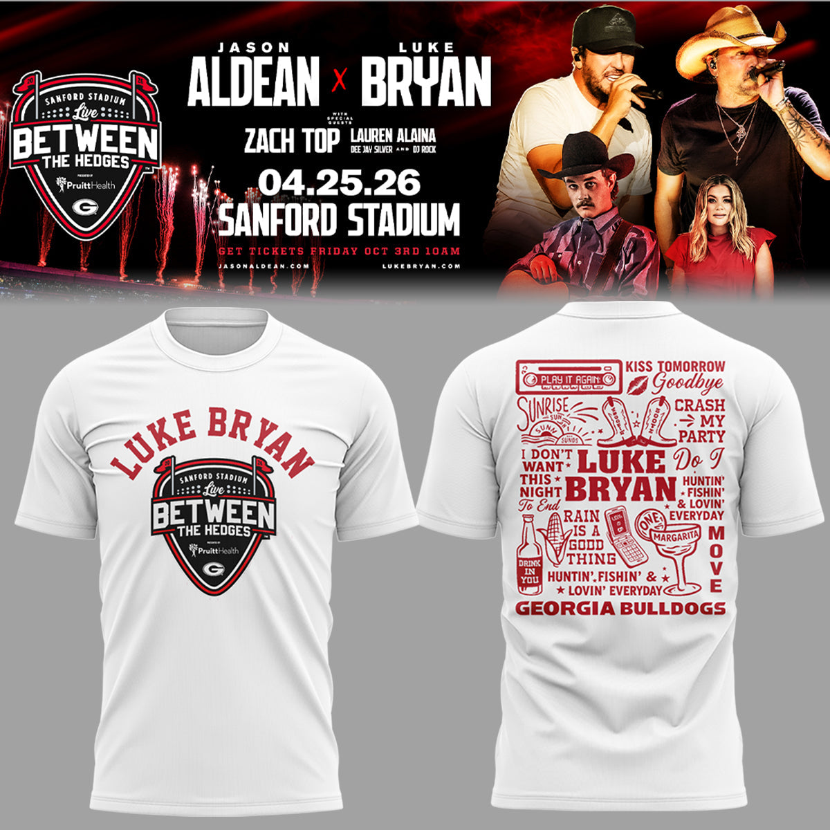 Limited Edition LB “Live Between The Hedges” At Sanford Stadium Tshirt-ND04222627