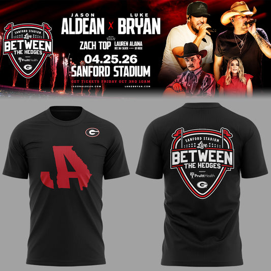 Limited Edition JA “Live Between The Hedges” At Sanford Stadium Tshirt-ND04222632