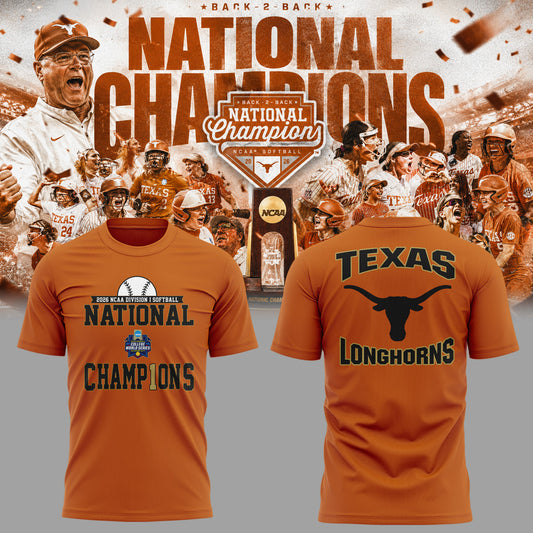 Limited Edition Longhorns 2026 Softball National Champions 🥎🤘🏆 Shirt