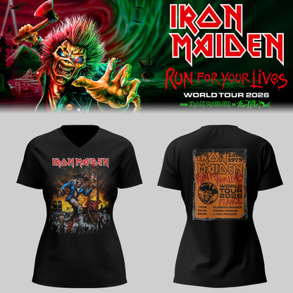 Limited Edition Run For Your Lives 2026 At France V-neck Shirt