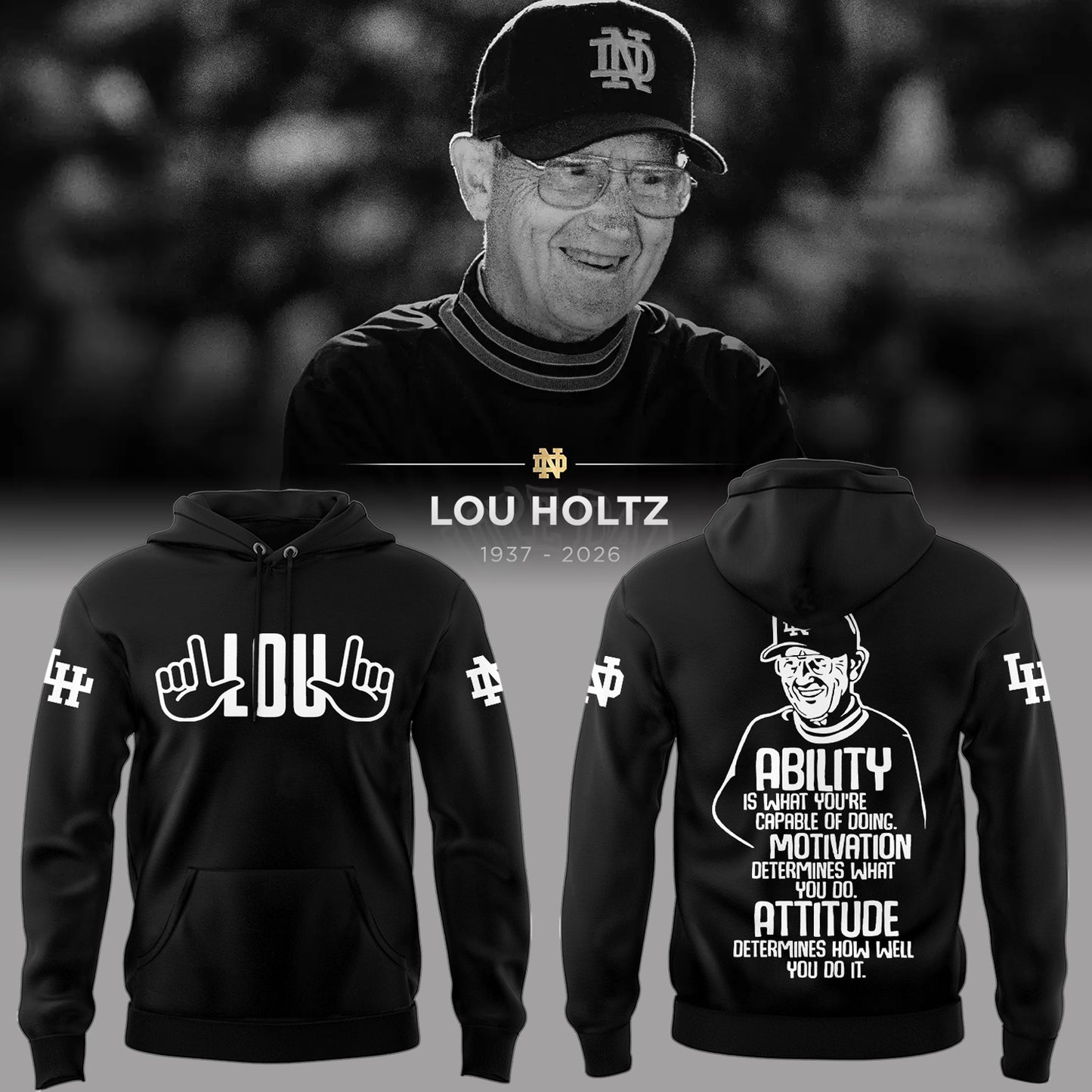 Limited Edition Remembering The Life And Legacy Of Lou Holtz Hoodie