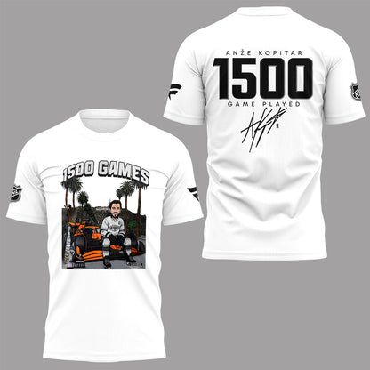 Limited Edition Anze Kopitar 1500 game play Tshirt-PA030626028