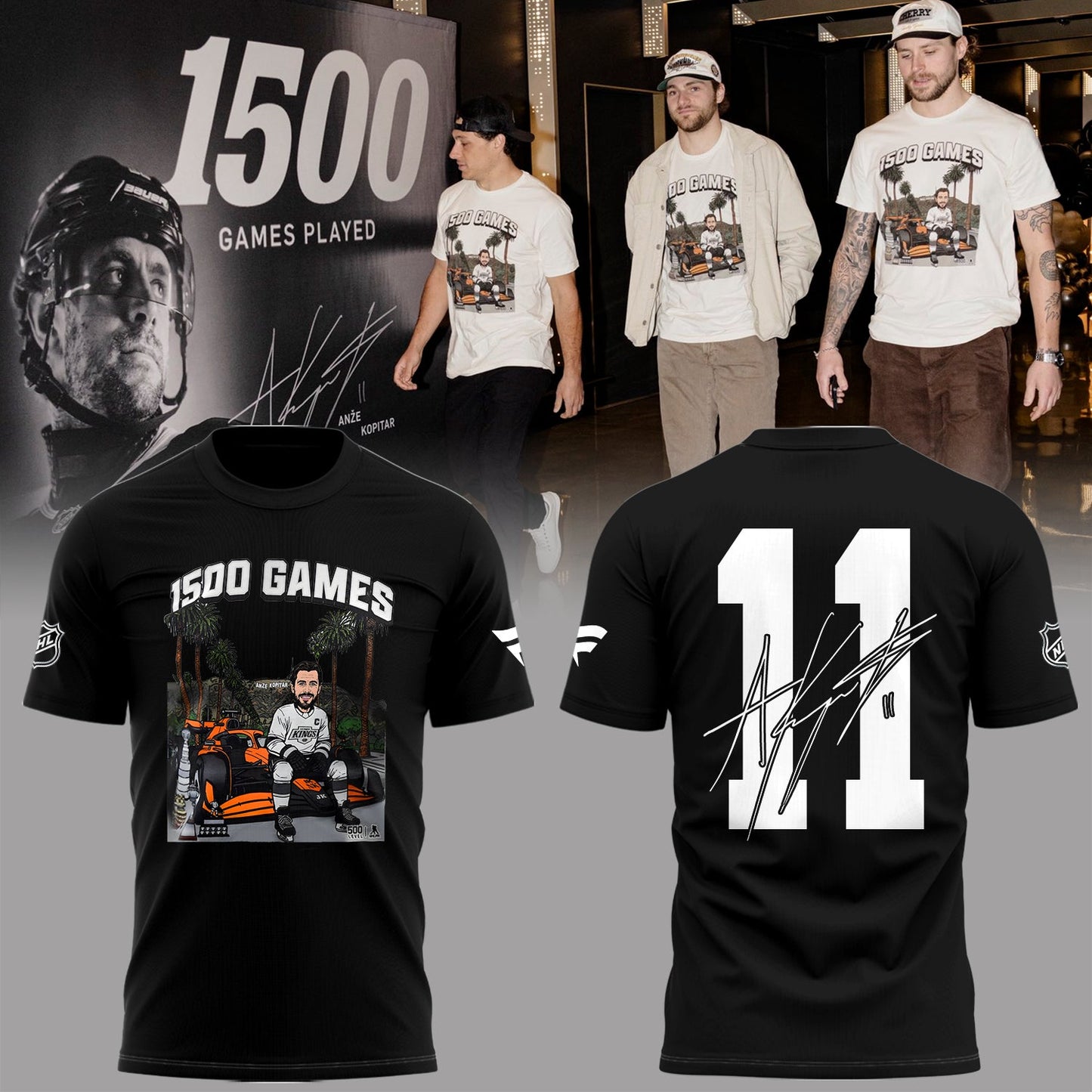Limited Edition Anze Kopitar 1500 game play Tshirt-PA030626030