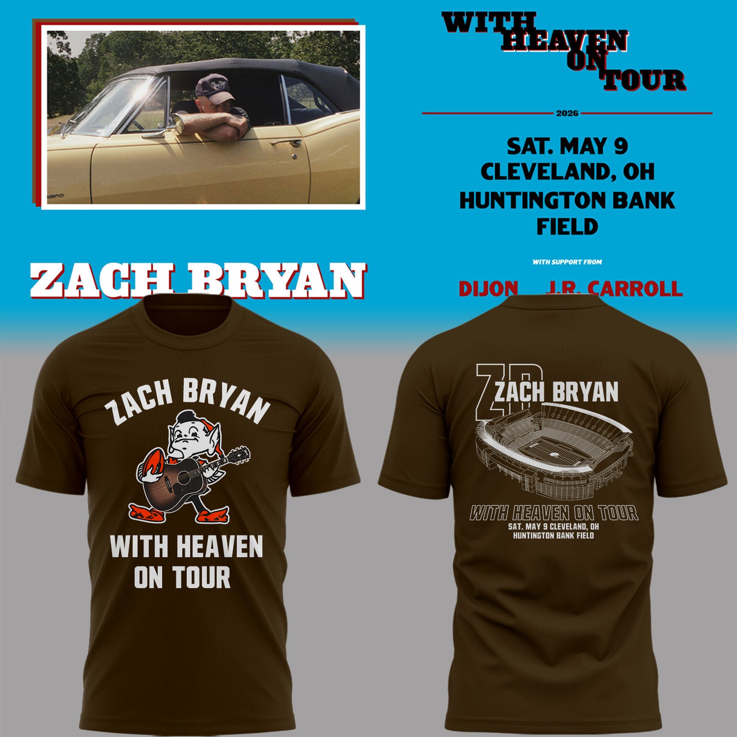Limited Edition “With Heaven On Tour 2026” at Huntington Bank Field Stadium Shirt