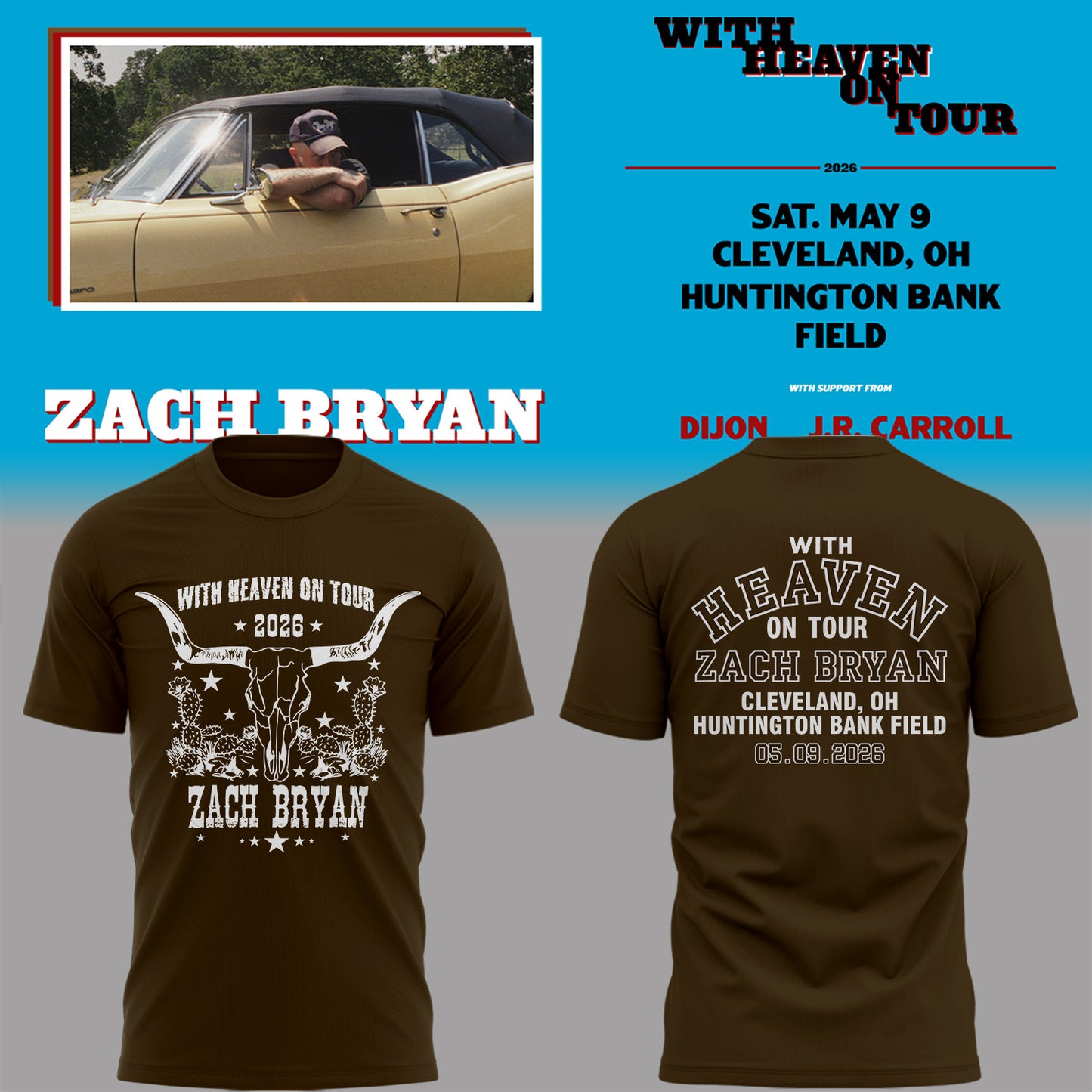 Limited Edition “With Heaven On Tour 2026” at Huntington Bank Field Stadium Shirt