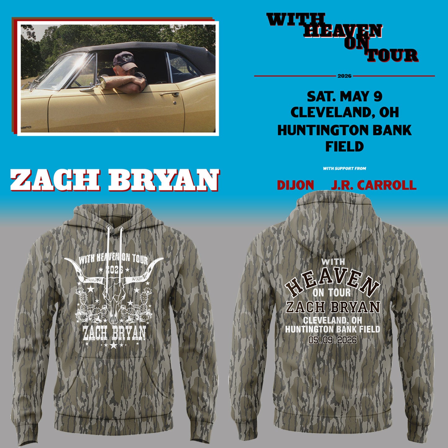 Limited Edition “With Heaven On Tour 2026” at Huntington Bank Field Stadium Hoodie