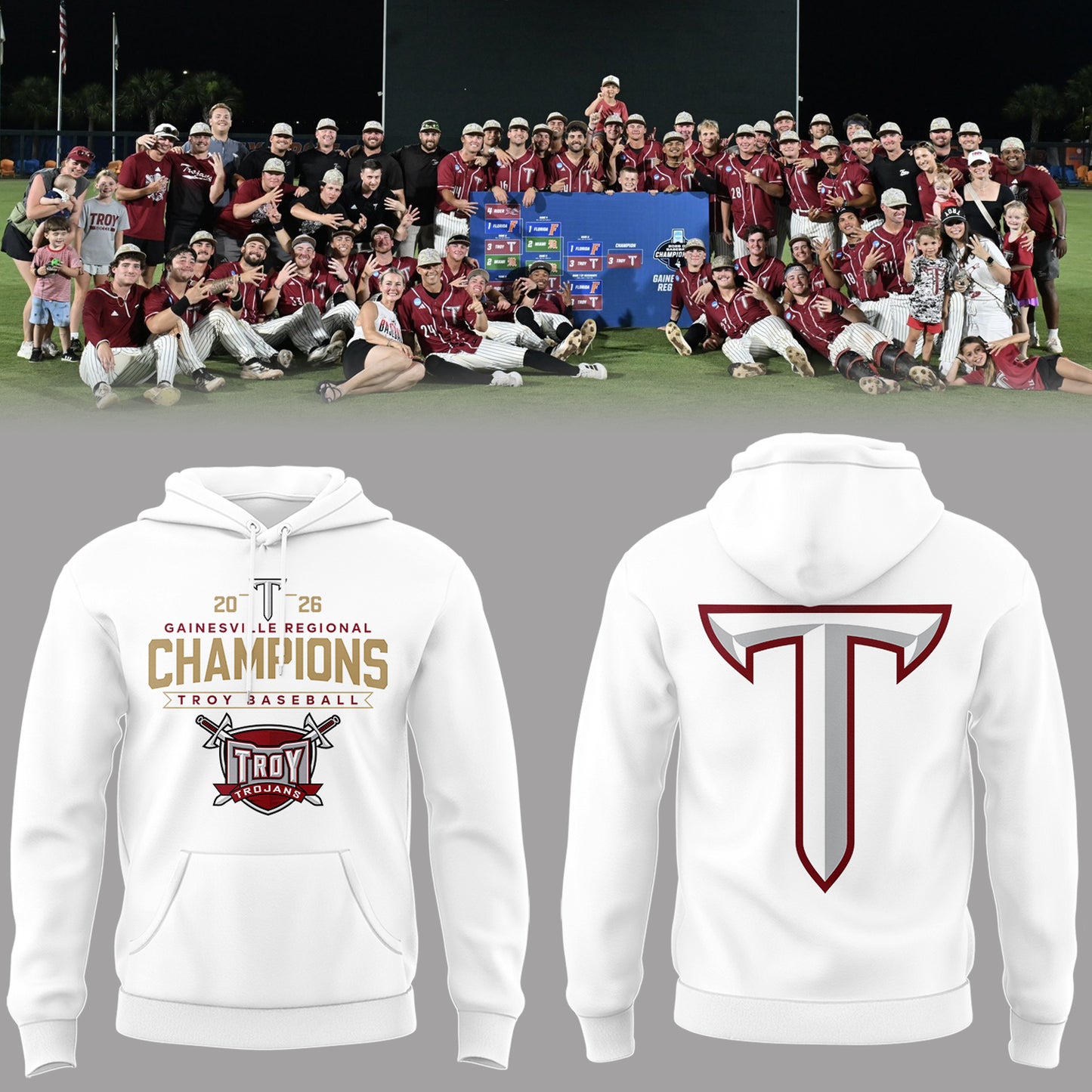 Limited Edition Troy Baseball x Champion Gainesville Regional 2026 Hoodie