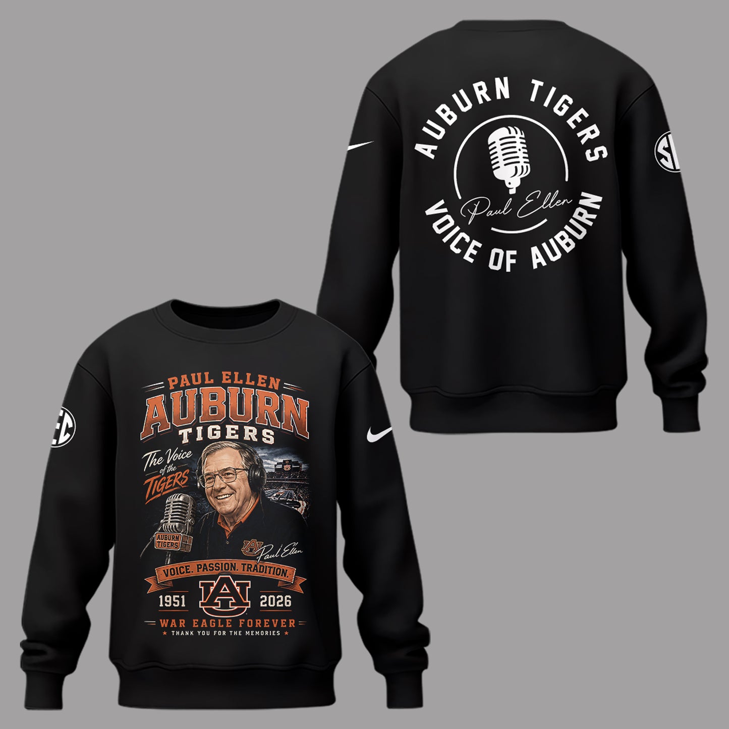 “Remembering Paul Ellen – The Voice of Auburn”🎙️🐅Sweatshirt