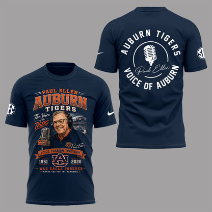 “Remembering Paul Ellen – The Voice of Auburn”🎙️🐅Shirt