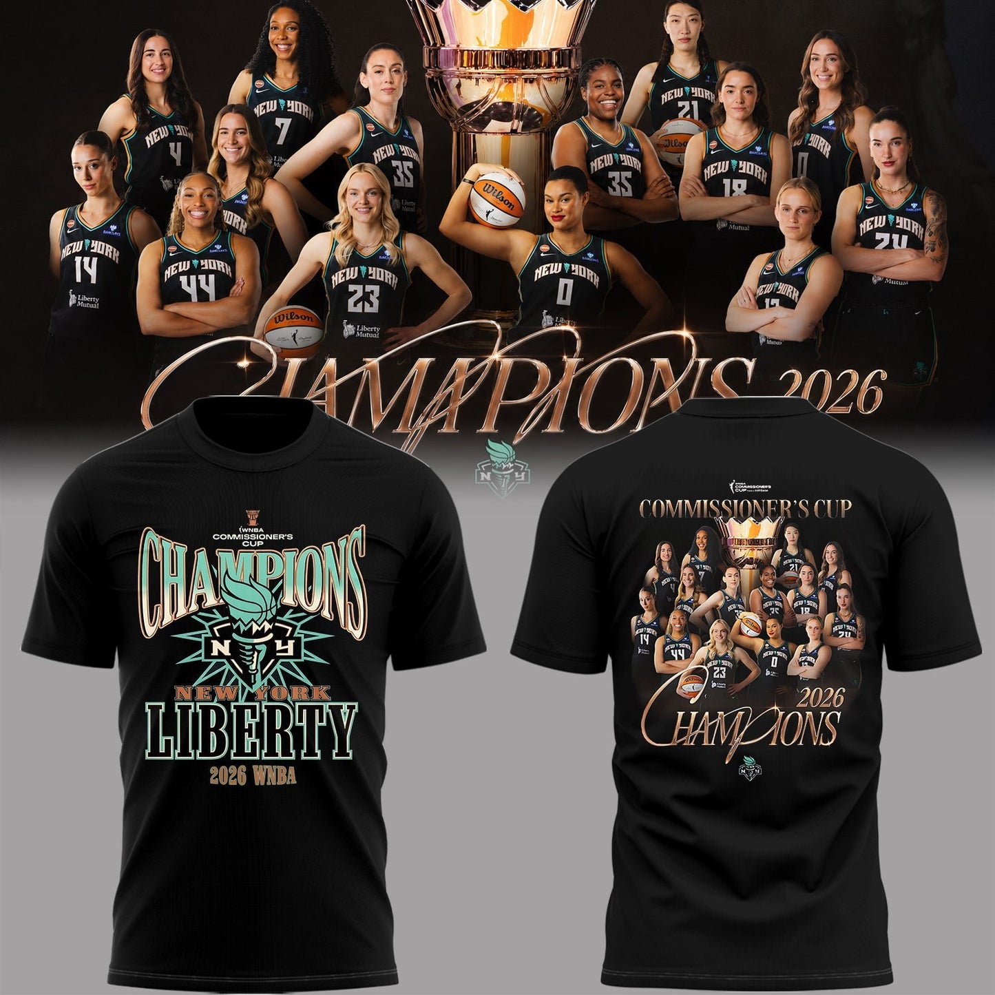 Limited Edition NY Liberty 2026 Commissioner’s Cup Champions Shirt