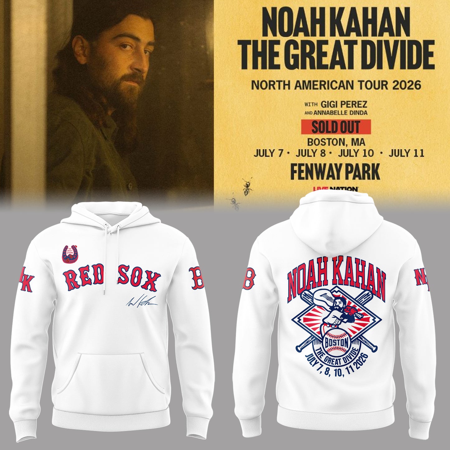 Limited Editon The Great Divide Tour At Fenway Park Boston Hoodie