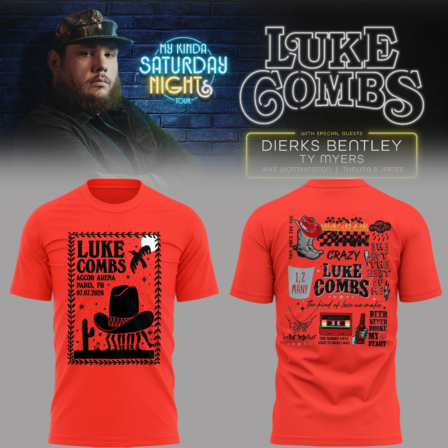 Limited Edition “My Kinda Saturday Night Tour” In Paris Tshirt