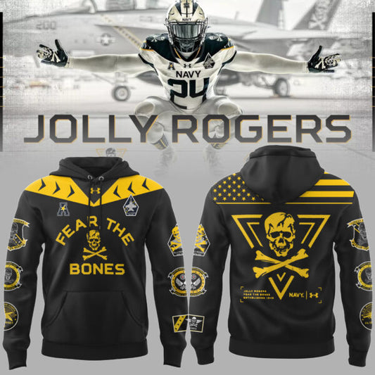 Premium Navy Midshipmen Merch For Fan - Navy Midshipmen Football NCAA 2024 Limited Veterans “Jolly Jogger” Hoodie
