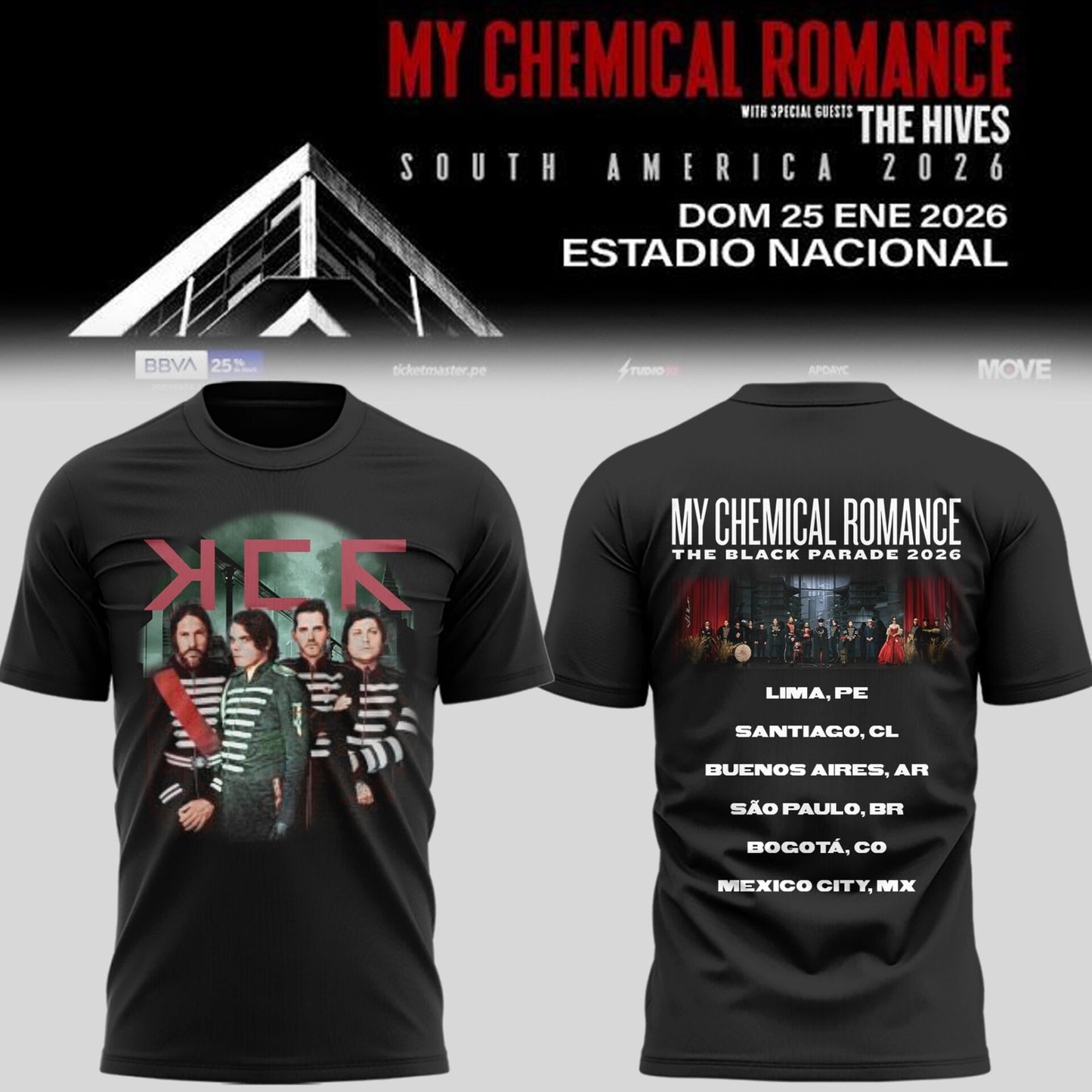 Limited Edition MCR The Black Parade 2026 Tour TShirt