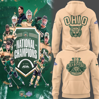 Limited Edition Ohio Bobcat ACHA National Champions 2026🏆Hoodie