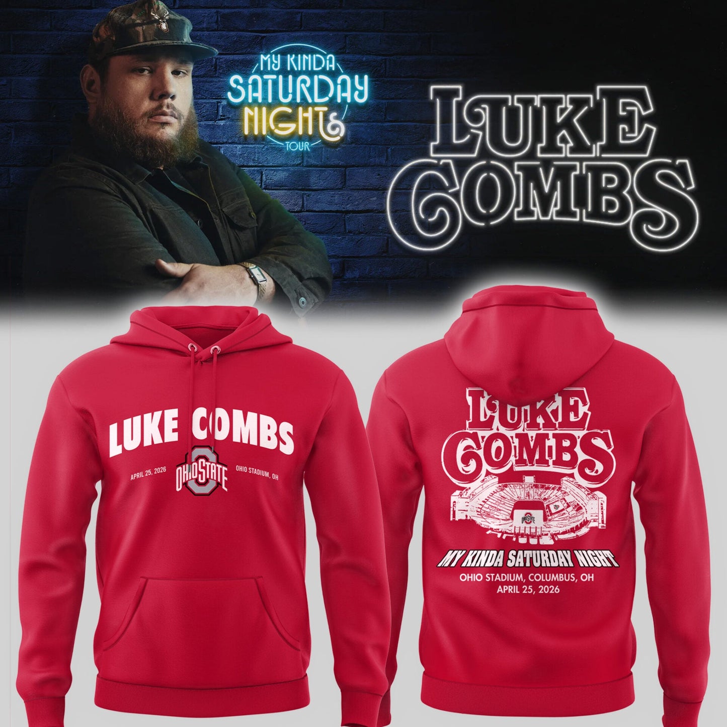 L.K My Kinda Saturday Night Tour live in Ohio Stadium 4/25/26 Hoodie-PU26041606