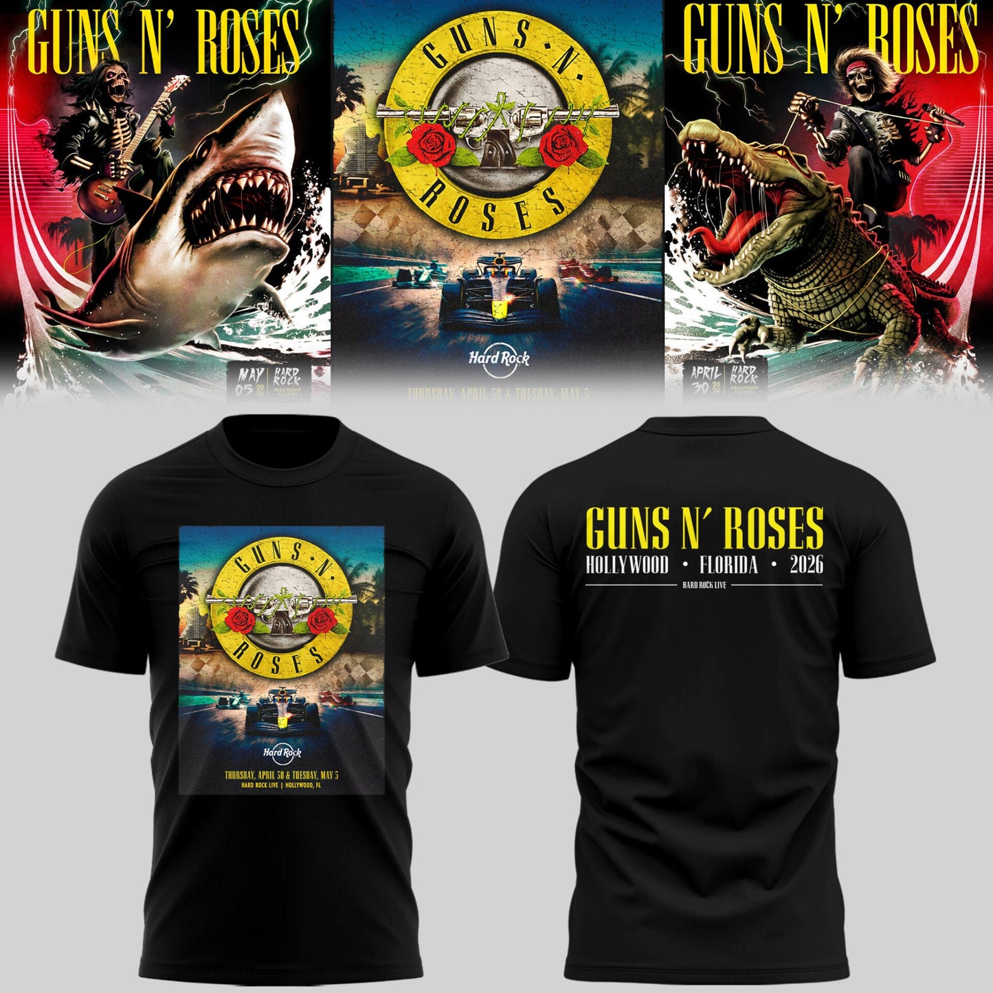 GnR 🎵 live Hard Rock, Hollywood, FL TShirt-PU26050601