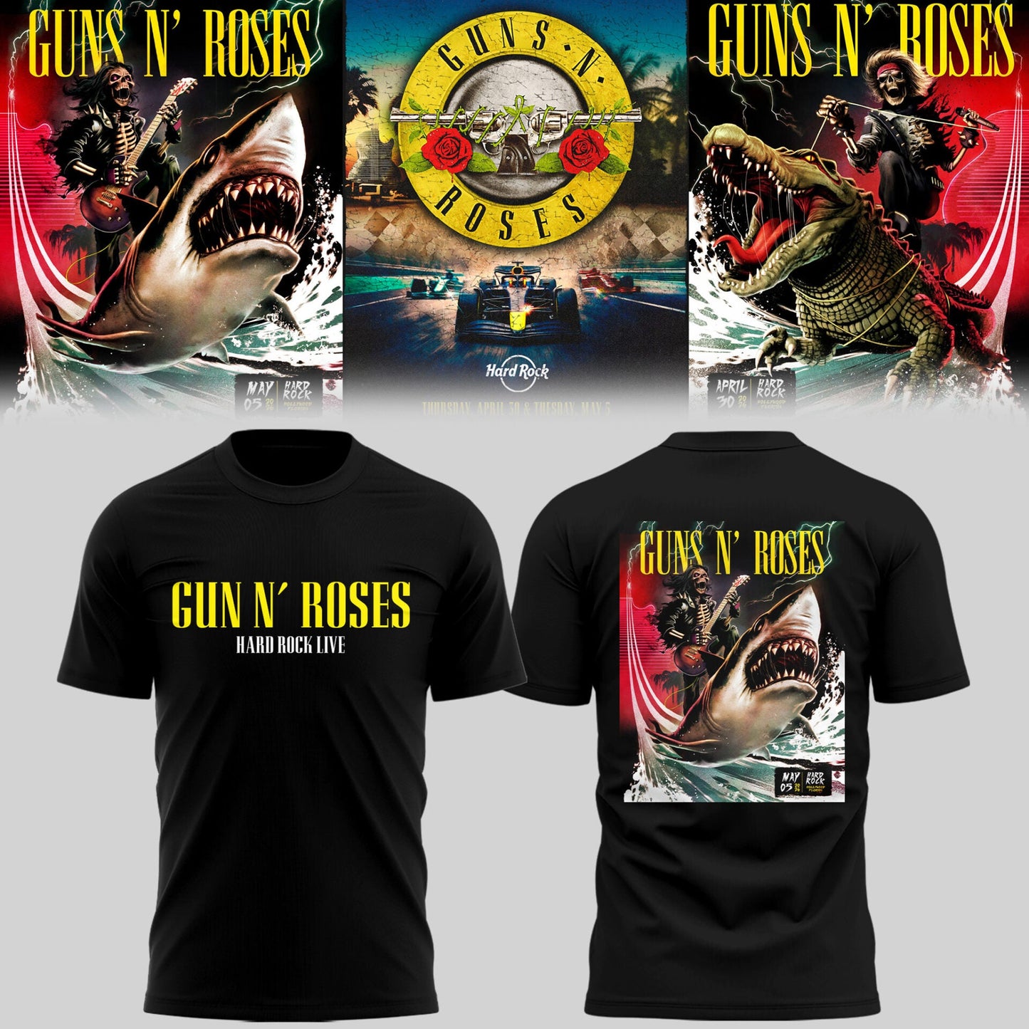 GnR 🎵 live Hard Rock, Hollywood, FL TShirt-PU26050606
