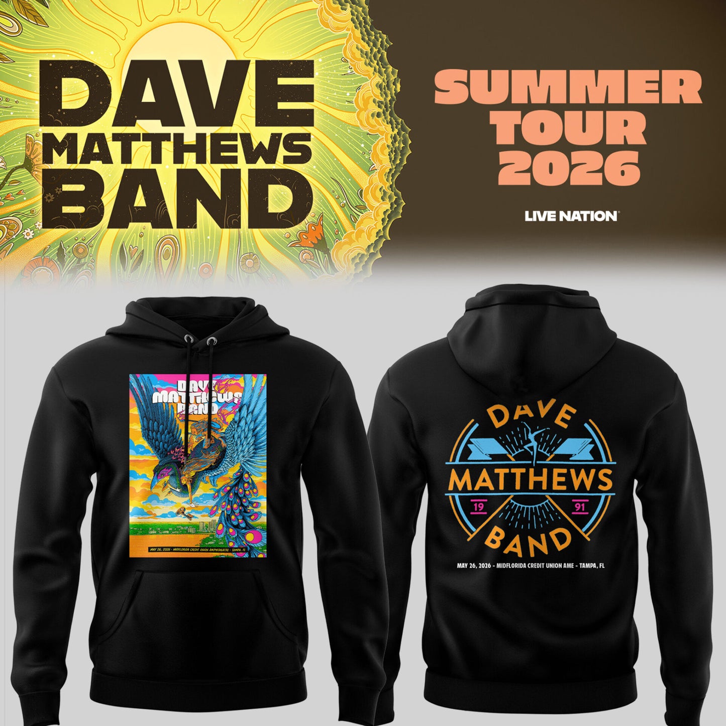 DMB Summer Tour May 26th, 2026 – Tampa, FL Hoodie