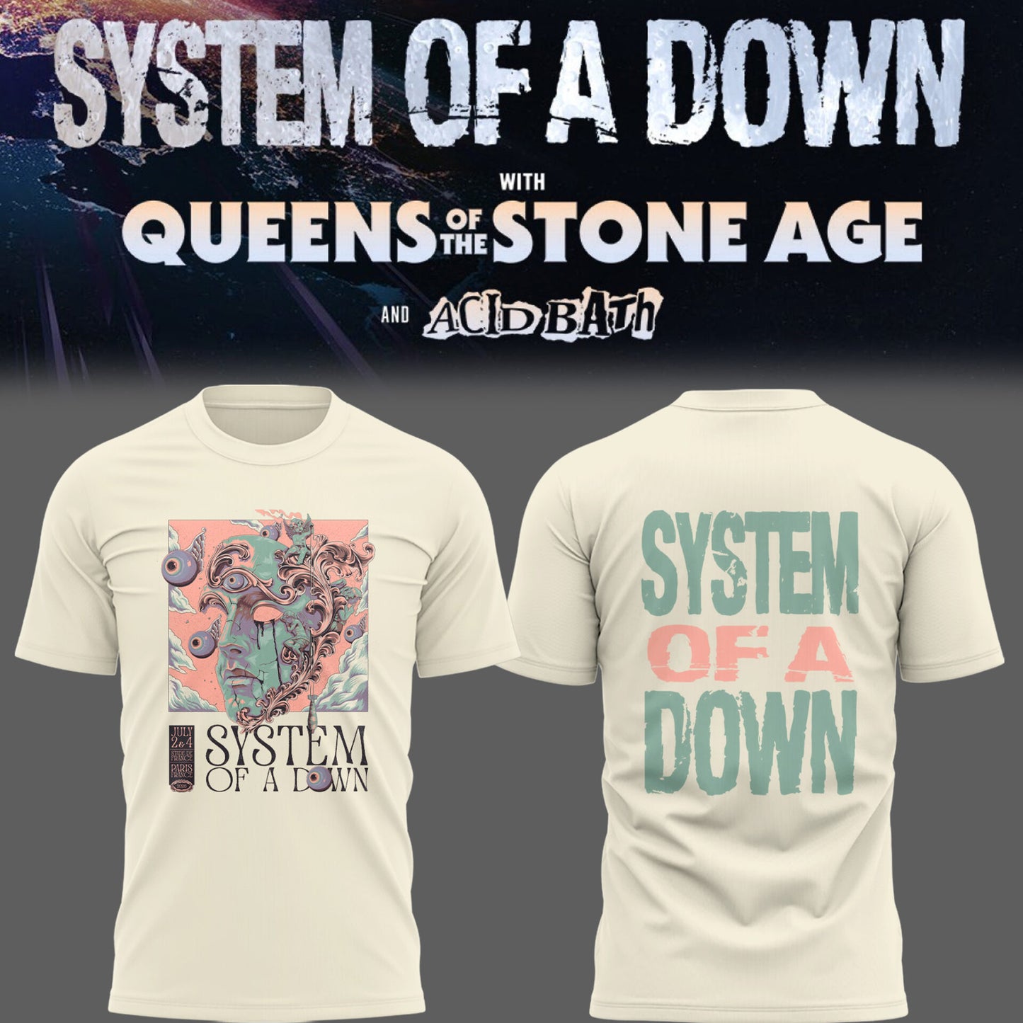 Limited Edition SOAD UK & Europe Stadium Tour 2026 T-Shirt