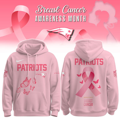 Wear It Pink 2025 - New England Patriots Breast Cancer Awareness Edition Hoodie