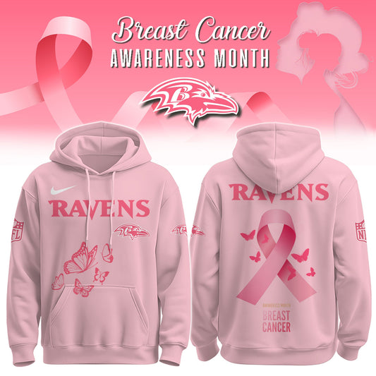 Wear It Pink 2025 - Baltimore Ravens Breast Cancer Awareness Edition Hoodie