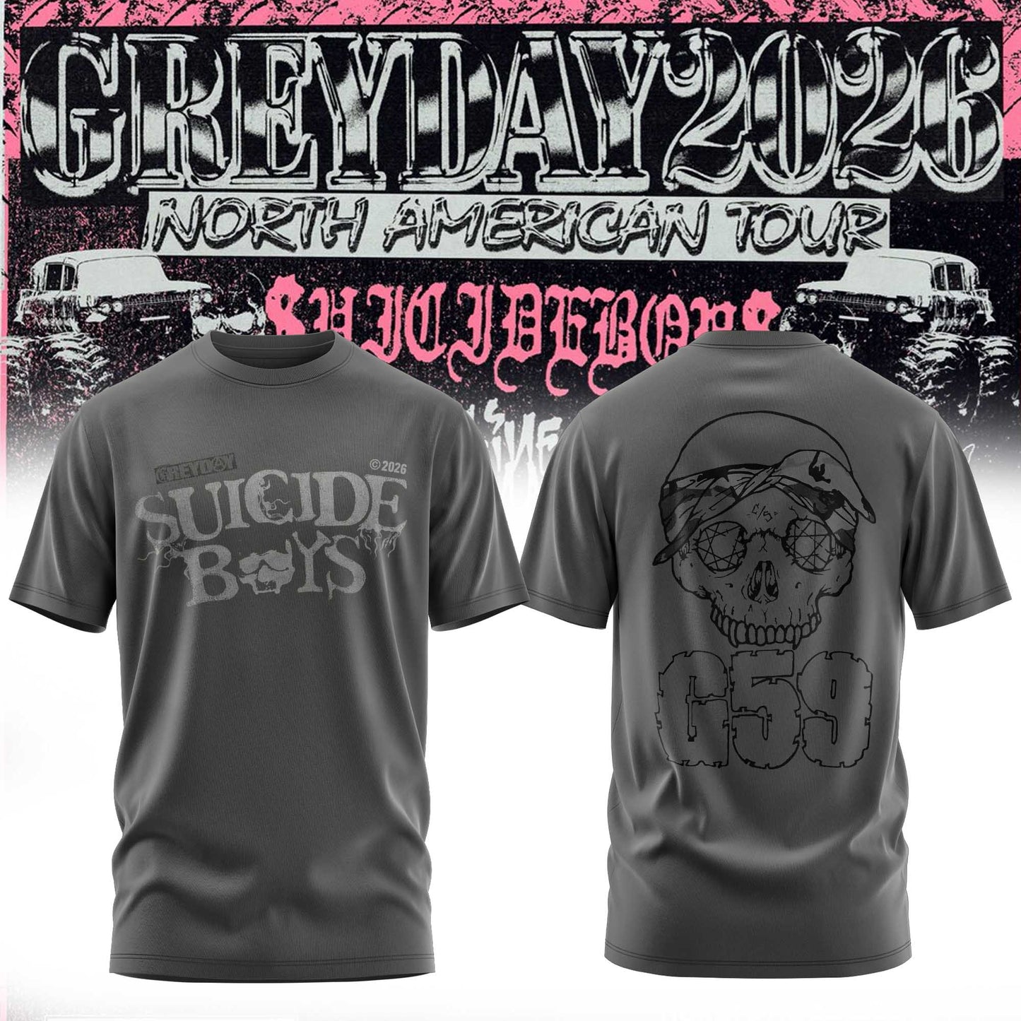 Limited Edition SUICIDEBOYS T-Shirts: Only for the Grey Day 2026 Tour