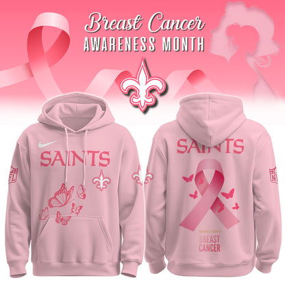 Wear It Pink 2025 - New Orleans Saints Breast Cancer Awareness Edition Hoodie