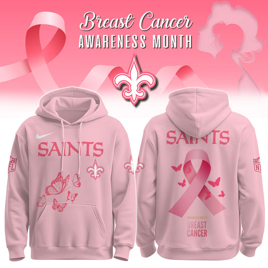 Wear It Pink 2025 - New Orleans Saints Breast Cancer Awareness Edition Hoodie