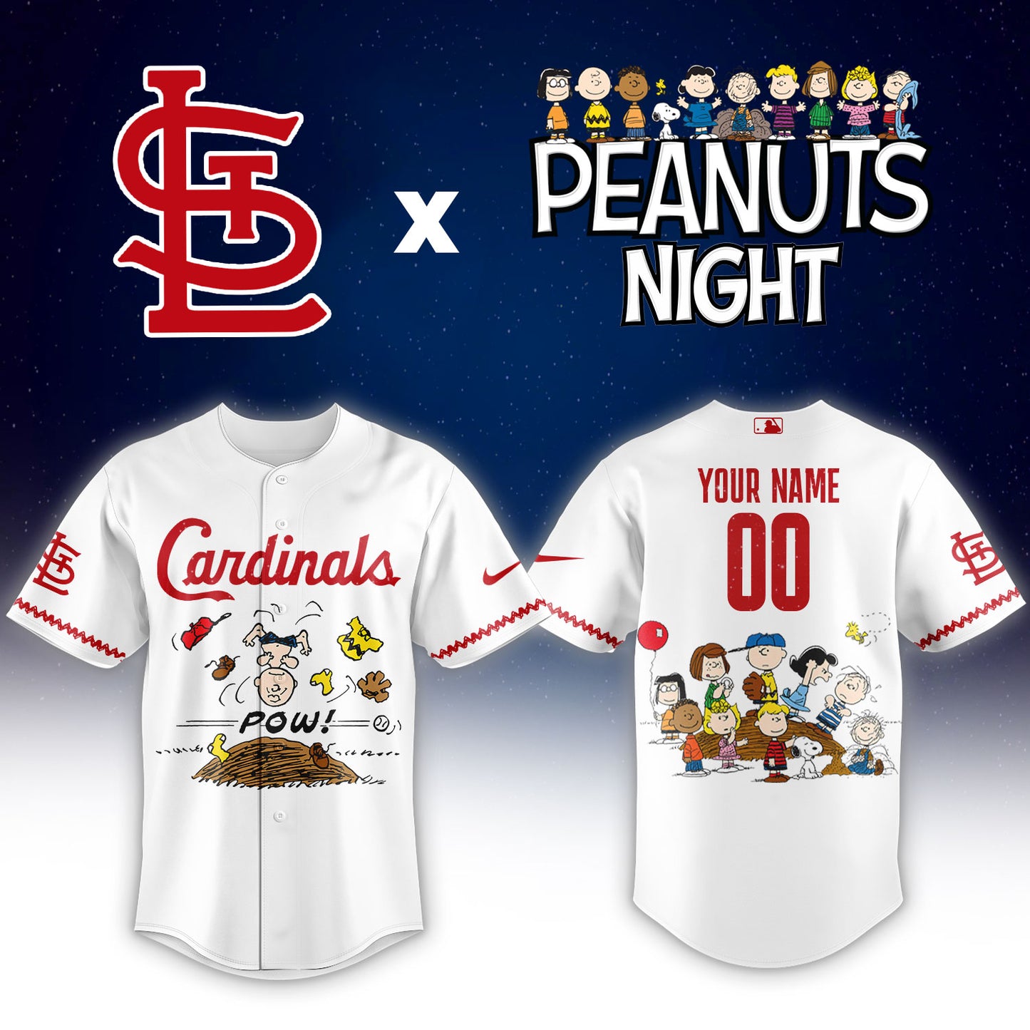 Baseball x Peanuts Night Limited Custom Jersey