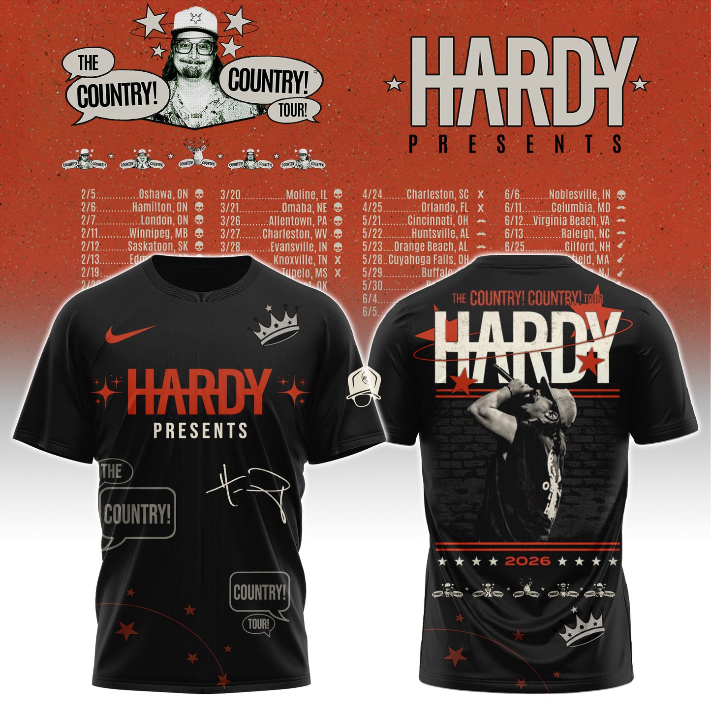 Hardy The Country Country Tour 2026 Tshirt