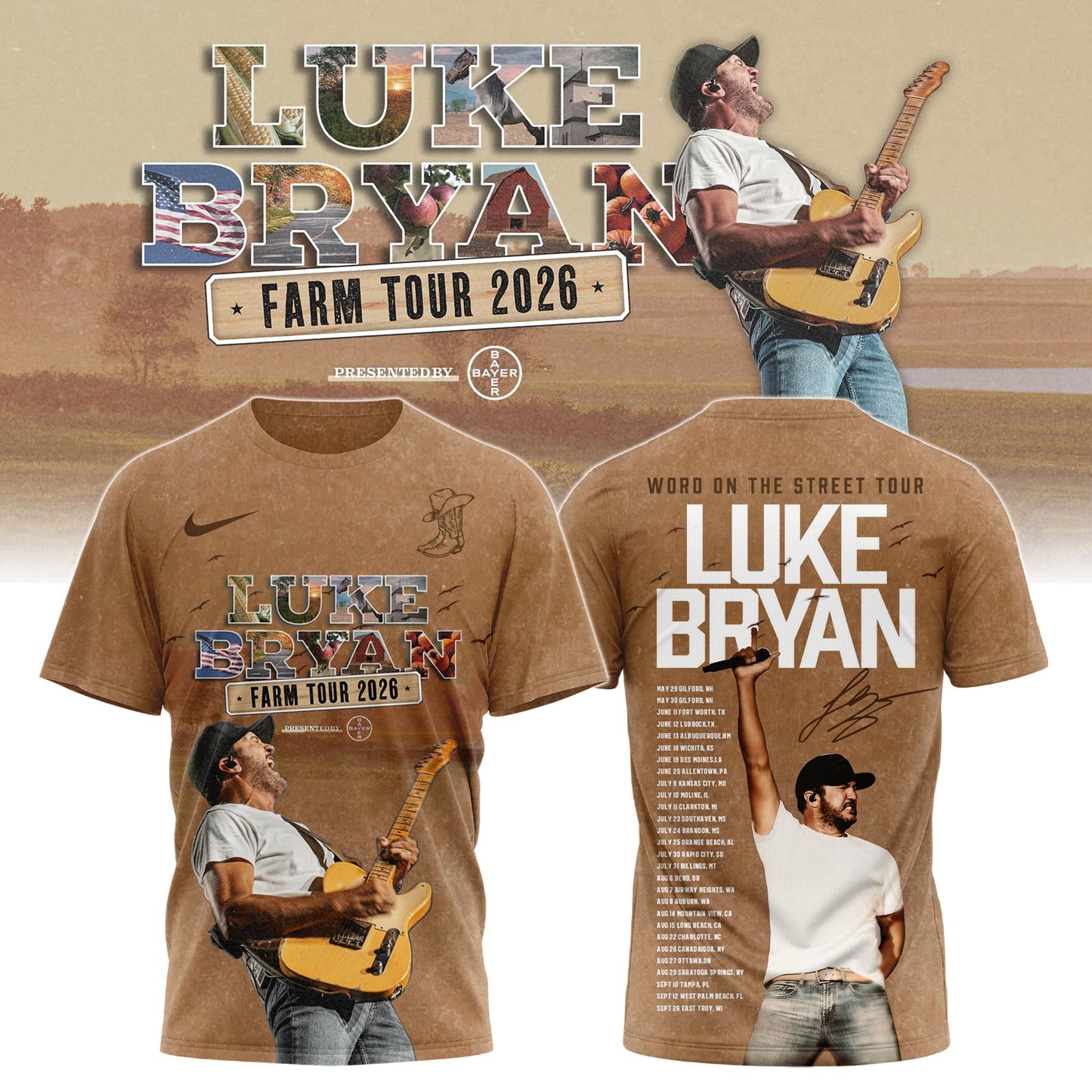 The Word On The Street Tour Luke Bryan Limited Edition T-shirt
