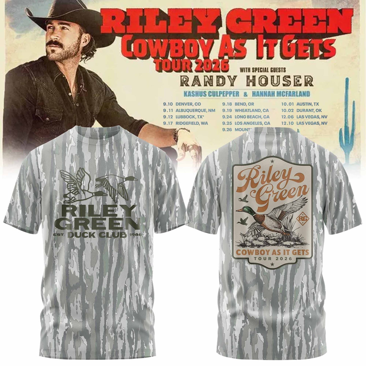 RILEY GREEN – COWBOY AS IT GETS COLLECTION Tshirt